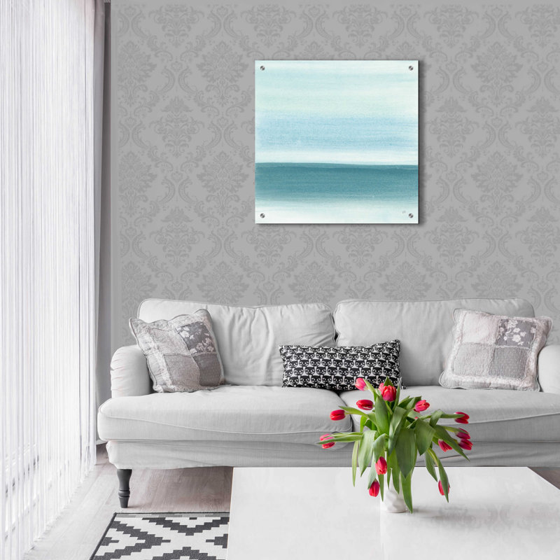 «Coastal Abstraction I» par Chris Paschke - Peinture sans cadre, H 24 po x l 24 po x P 0,2 po