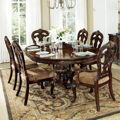 Wysocki 7-pcs Round Dining Table Set