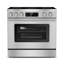 Cuisinière électrique 36 po avec 5 éléments radiants, four à convection de 6,0 pieds cubes, friture à air et acier inoxydable autonettoyant de 36 po