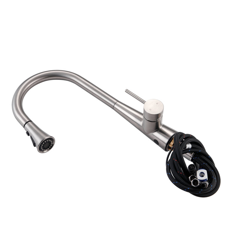 Dual Function Pull Down Sprayer Single Handle Kitchen Faucet with Touchless Sensor, Brushed Nickel