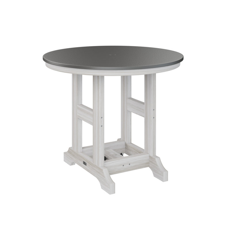 Table de salle à manger Garden Classic, H 30,87 po x l 38 po x P 38 po, Acier inoxydable martelé, Coquillage