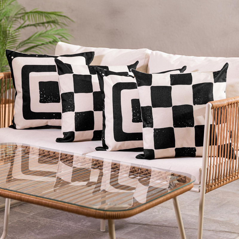 Indoor / Outdoor Abstract Multi Square Cushion