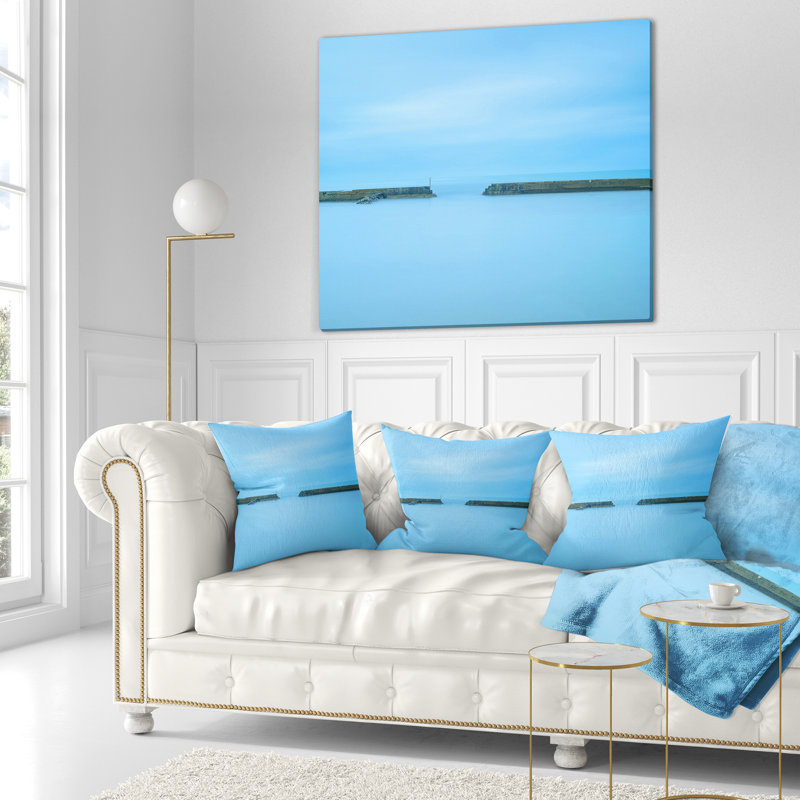 Coussin de pilier et escalier en béton seascape, 16 po x 1 po, Coussin décoratif