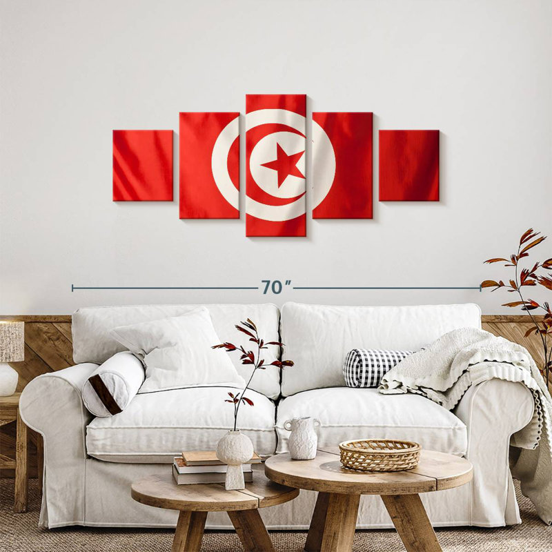 Drapeau de la Tunisie, H 24 po x l 55 po