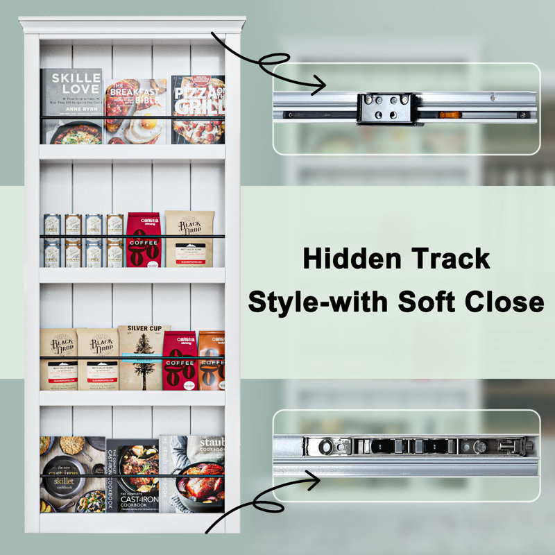 Ghost Door Secret Hidden Door Bookshelf Style With Hidden Magic Sliding Track Hardware Kit Moudling Top, 42" x 84"