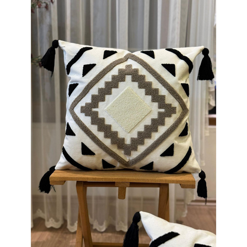 Davina Square Euro Cushion Cover, Black