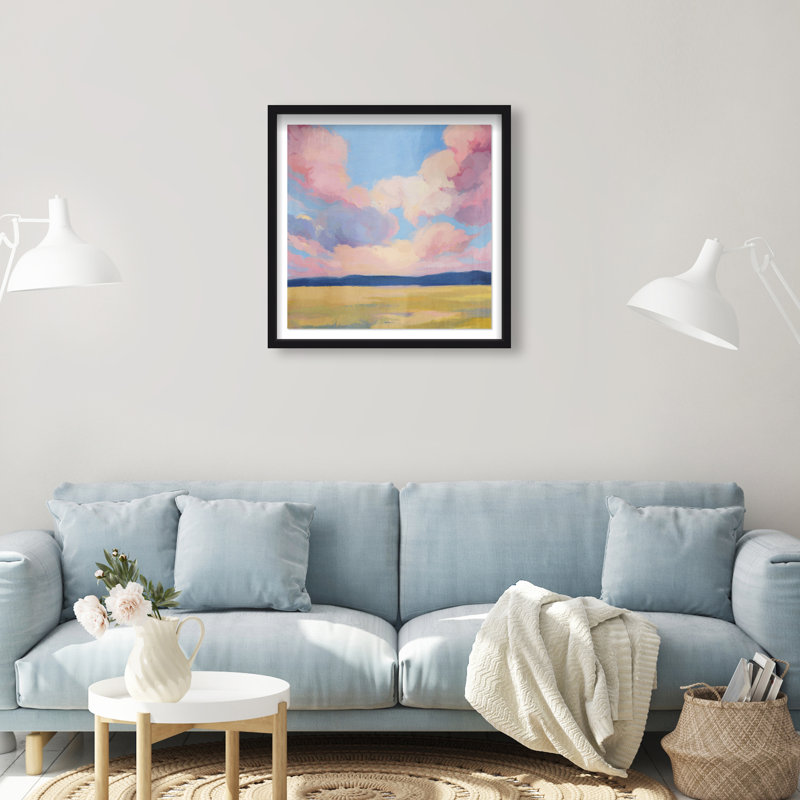 Blushing Sky Print by Oliver Gal, 25.5" H x 25.5" W, Black Shadowbox