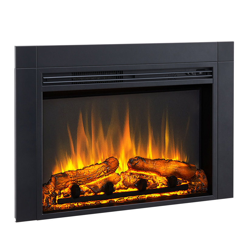 FLAMME Freestanding Electric Fireplace Insert, Innsbruck, Black, 55.5cm H x 55.5cm W x 82cm D