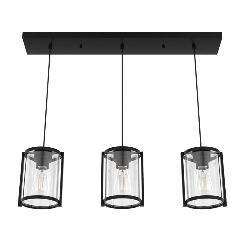 Caliel 3 - Light Kitchen Island Pendant, Matte Black