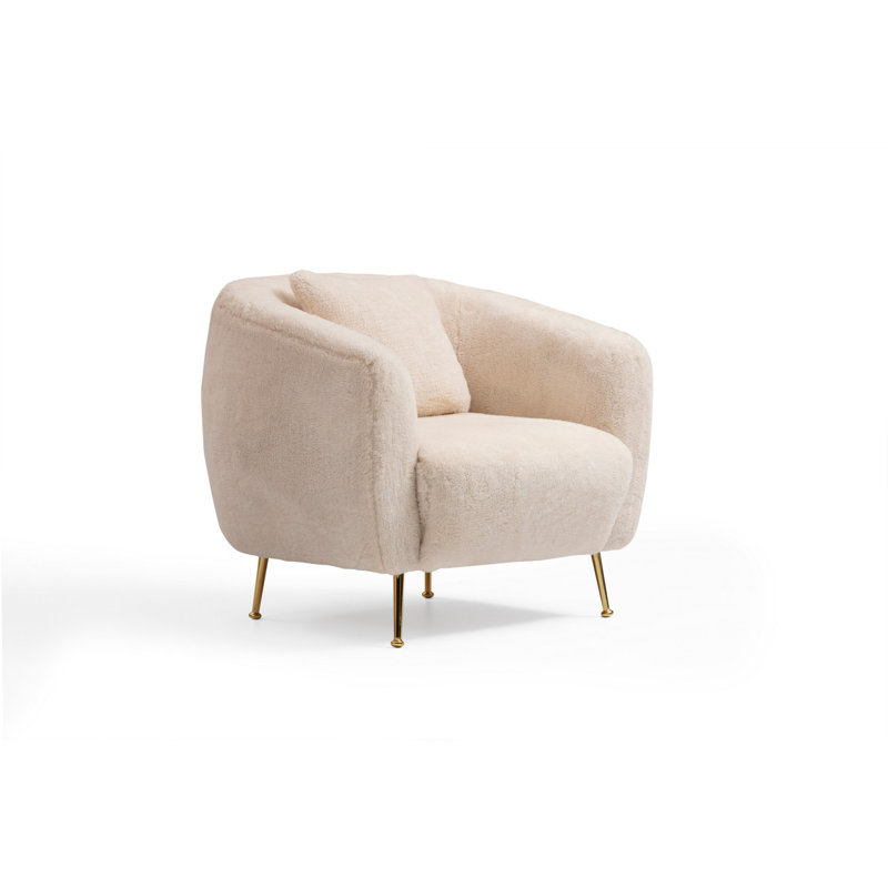 Fauteuil en polyester l 33,46 po Sirine, Polyester beige