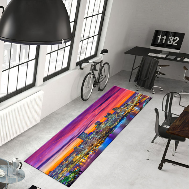 Stylish Non Woven Soft Type Printed Rug Featuring an Intricate Geometric Pattern for a Contemporary Touch in Any Room Decor
