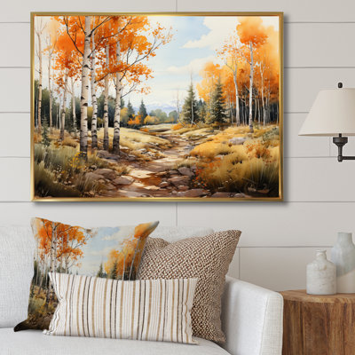 Atthia orange et forêt jaune Aspen II - impression