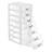 7.1"X5.1"X13.2" Mini Organizer Box Storage Container Case With 7 Clear Desktop Drawer Units,White