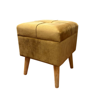 Bourquin 33Cm Velvet Square Footstool