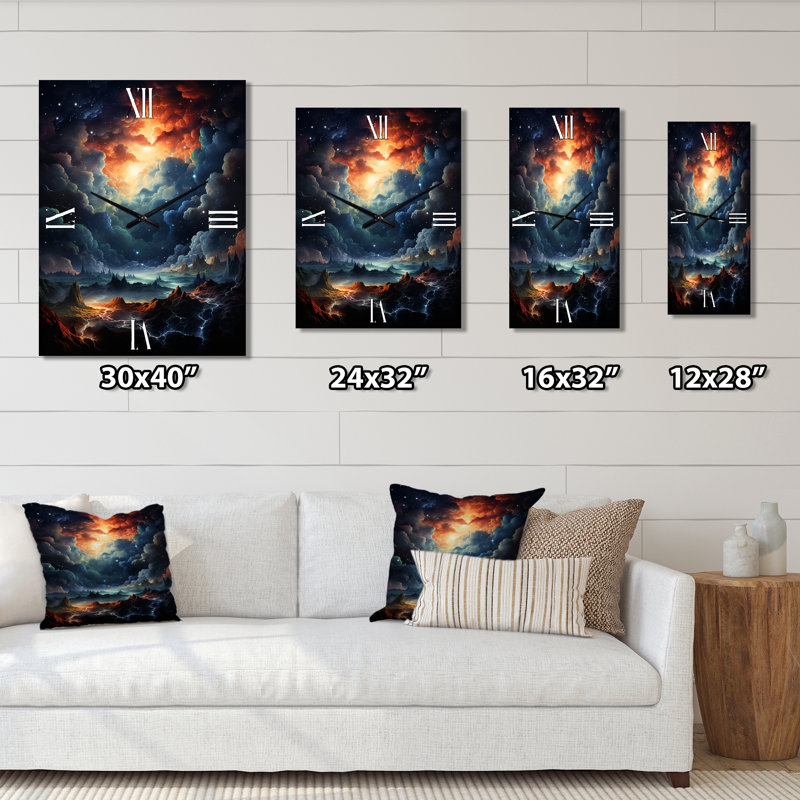 Horloge murale galaxie Galaxy Galaxy Celestial Fireworks, H 32 po x l 16 po x P 1 po
