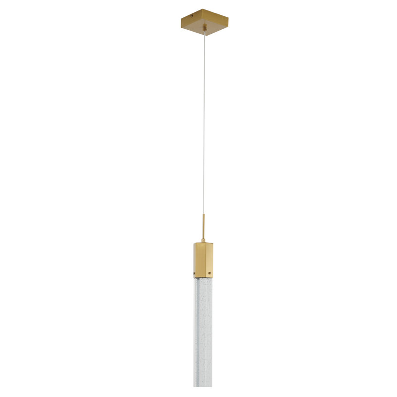Transitional 1 Light Gold Crystal Pendant, Gold