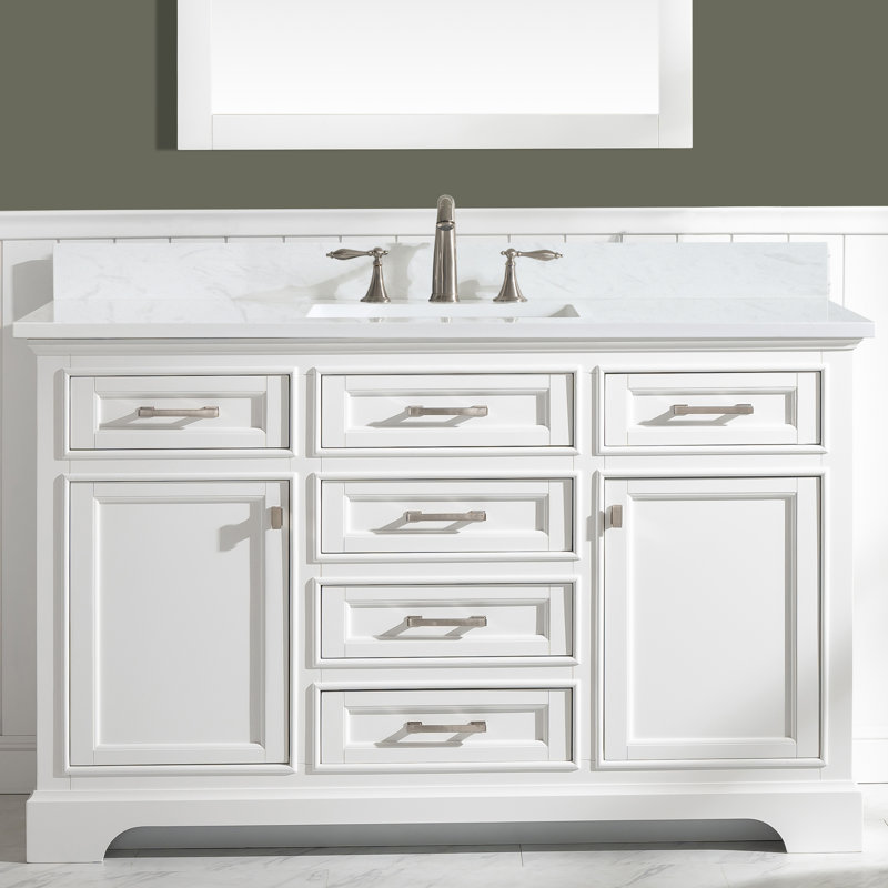 Ensemble de meuble-lavabo simple 54 po Zoila, Blanc