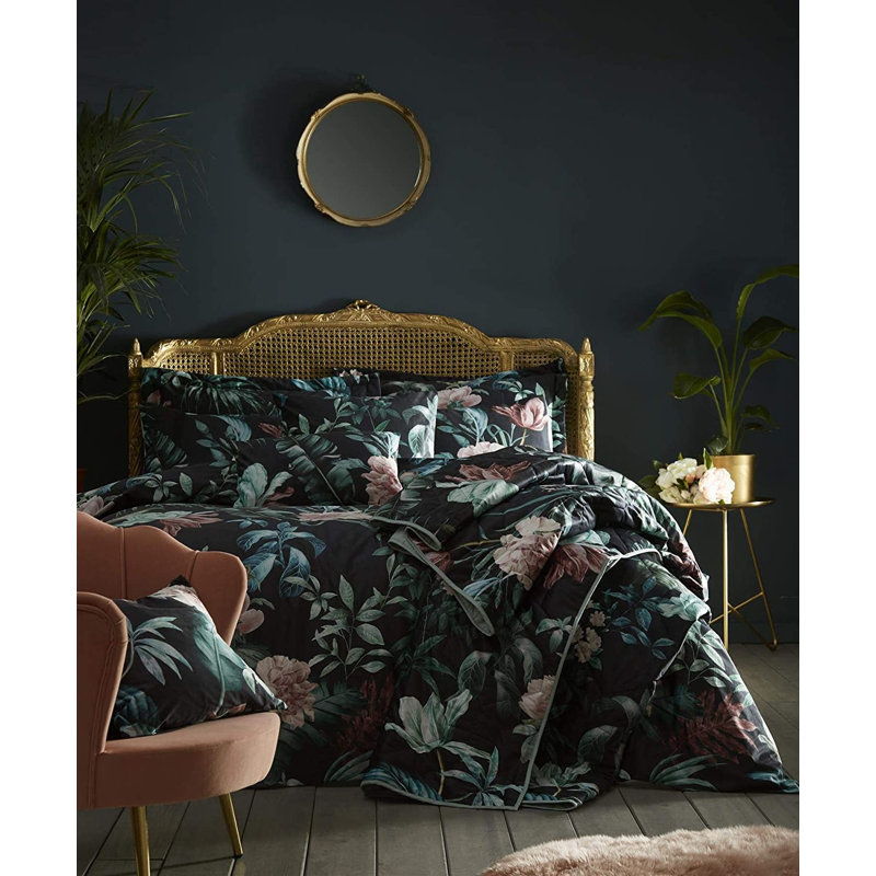Black/Pink 3 Piece Bedspread Set