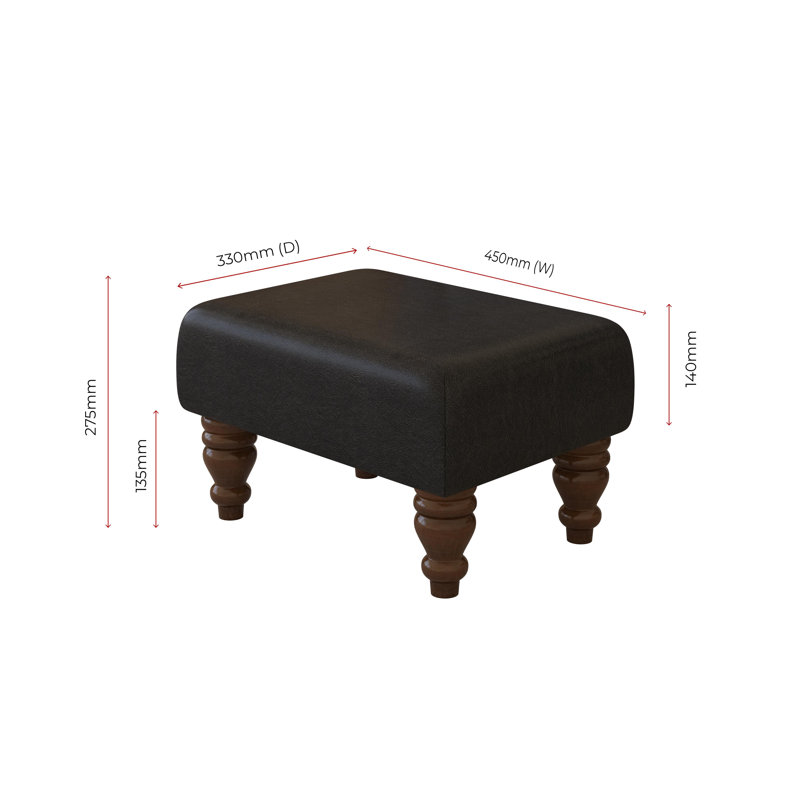 Acierno Natural Wood Turned Leg - Faux Leather, Black, Brown