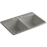 33" L x 22" W x 9-5/8" Top-Mount Double-Equal Kitchen Sink