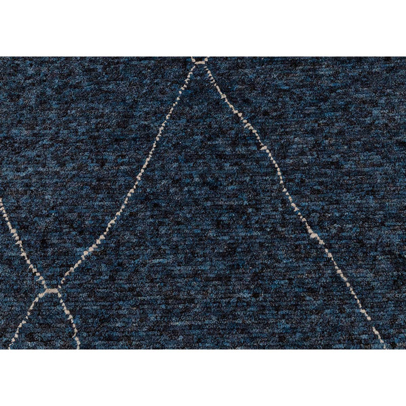 Hand Knotted Wool Geometric Area Rug, Rectangle 9' x 12'
