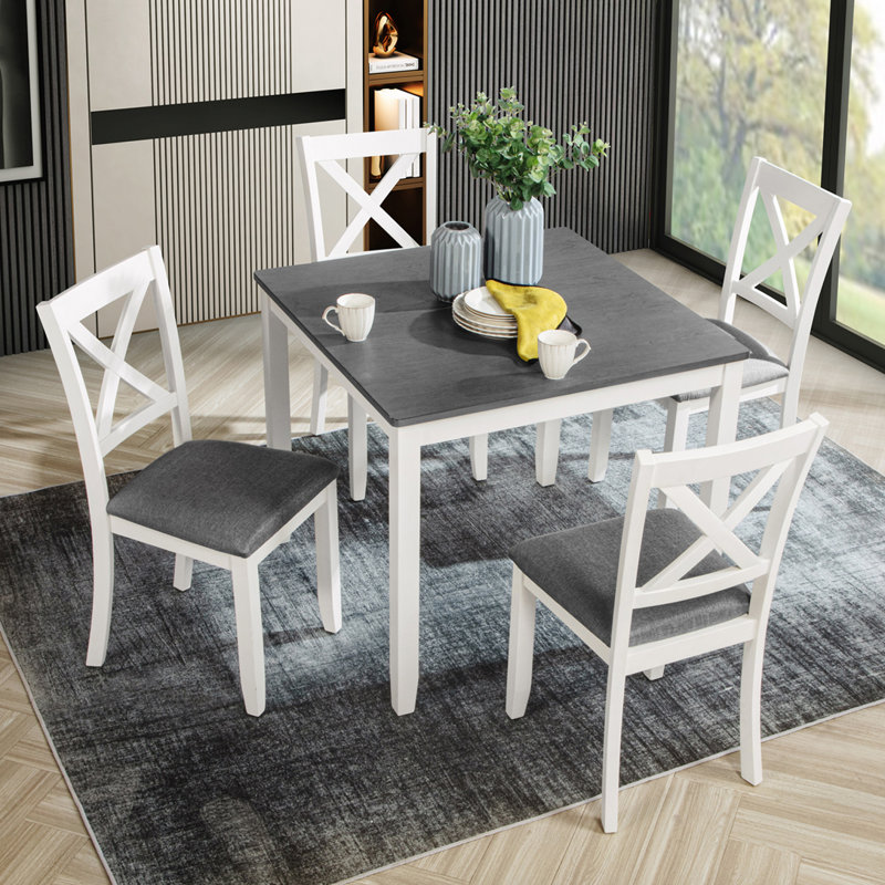 Ensemble de table de salle à manger 5 pièces avec 4 chaises