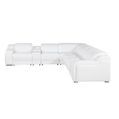 Tahari 7 - Piece Top Grain Italian Leather Power Reclining Sectional