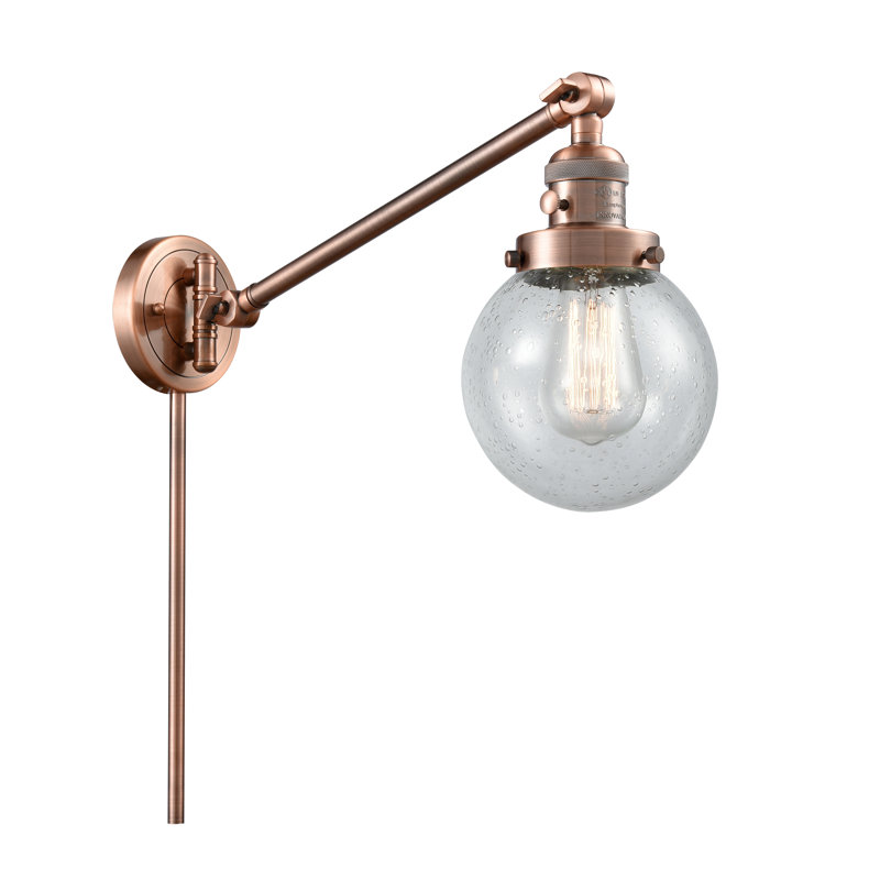 Lampe murale avec bras pivotant 6 po Shauna Beacon, Cuivre antique, Ampoule non incluse, Bullé