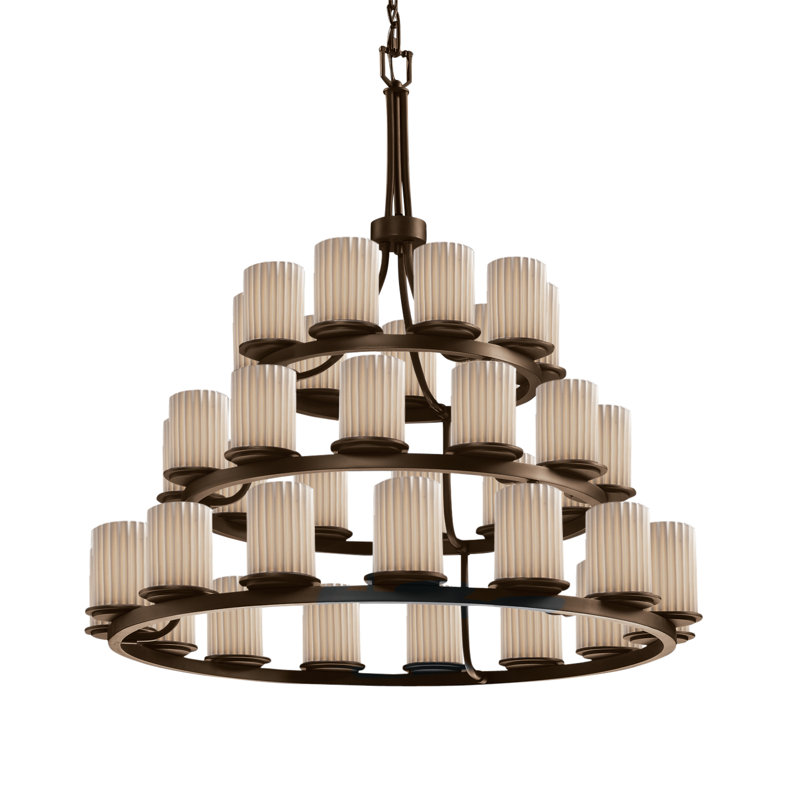 36 - Light Dimmable Tiered Chandelier