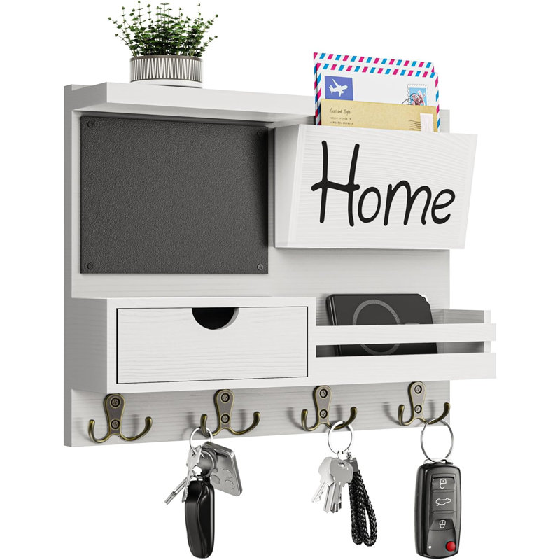 Farmhouse Wall Keychain With Mail Organizer