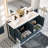 Mendiola 48 In.  Wall Mount Double Sink Bath Vanity With Solid Surface Top And Integrated Sinks-764540058