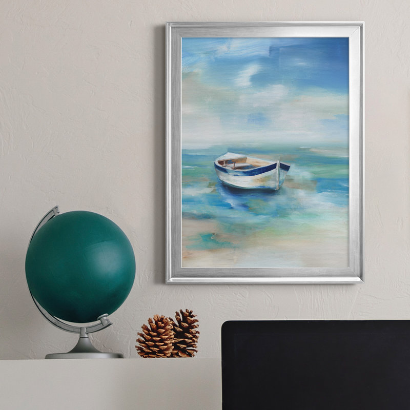 Solitude Shore - Peinture sur toile encadrée, Argent, H 24,5 po x l 18,5 po x P 1 po