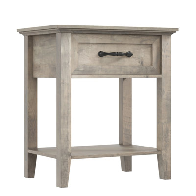 Bedside Tables 1 Pc , 50Cm Wide Bed Side Table with Drawer & Open Shelves, Wooden Nightstand End Table with Storage
