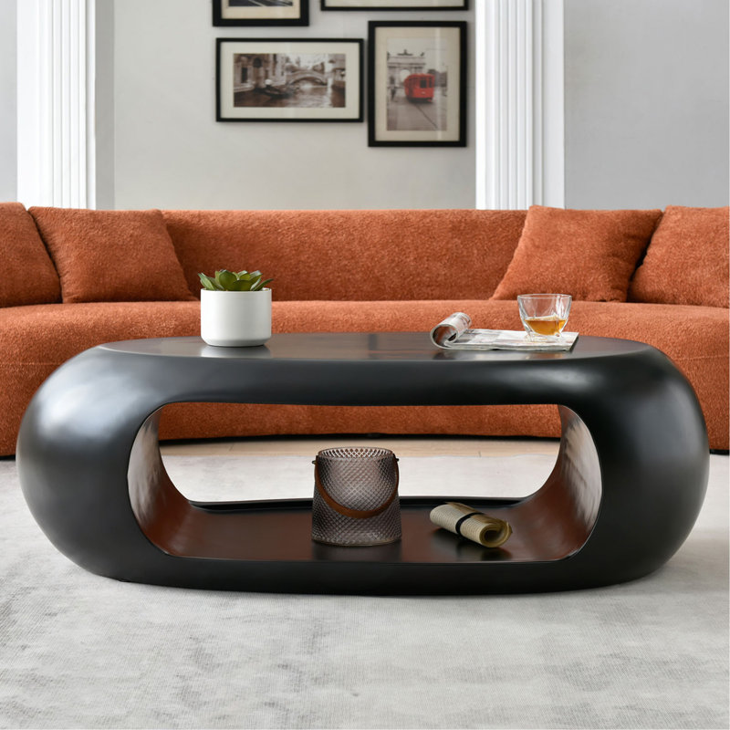 Table basse 48,42 po, Noir, H 18,11 po x L 48,42 po x l 25,19 po