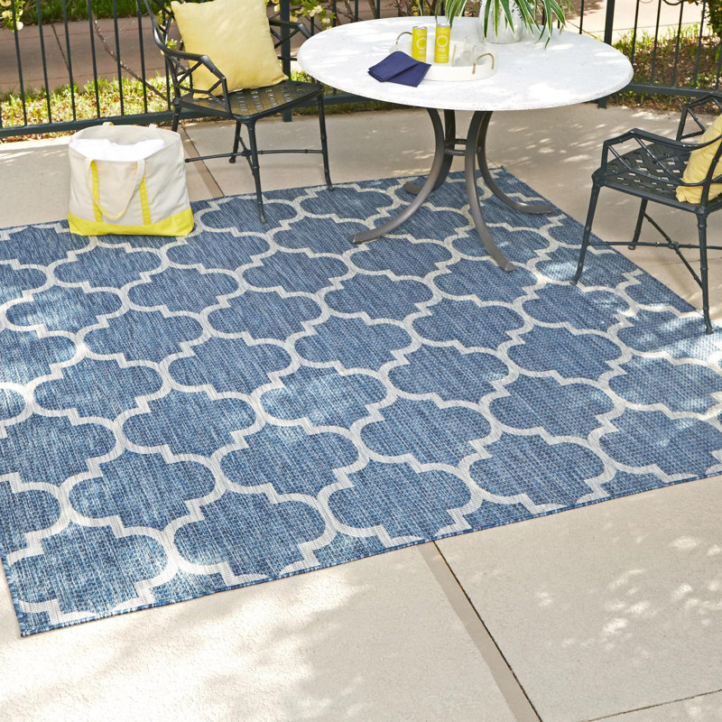 Suffolk Blue Indoor/Outdoor Area Rug, Square 6'1"