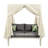 Water- Outdoor Sun Lounger - Elegant Look, Foam Fill, Gray+beige, 57.5" W X 70.9" H D, 650lb Max Capacity Rubber Core Rope Weaving Comfortable Pillows Gray + Beige D Weight-214866398