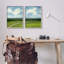 «Country Cloudy Countryside Green Fields Design» par Grace Popp - ensemble de 2 peintures-70552617-70552621