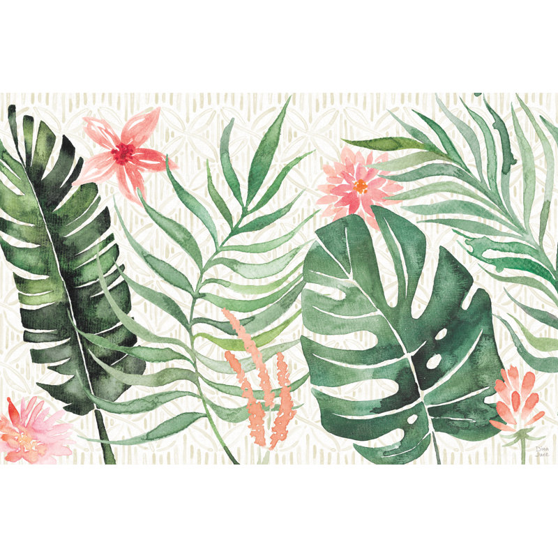 «Paradise Petals I» par Dina June - impression sur toile tendue, H 20 po x l 30 po, Cadre flottant blanc, Non
