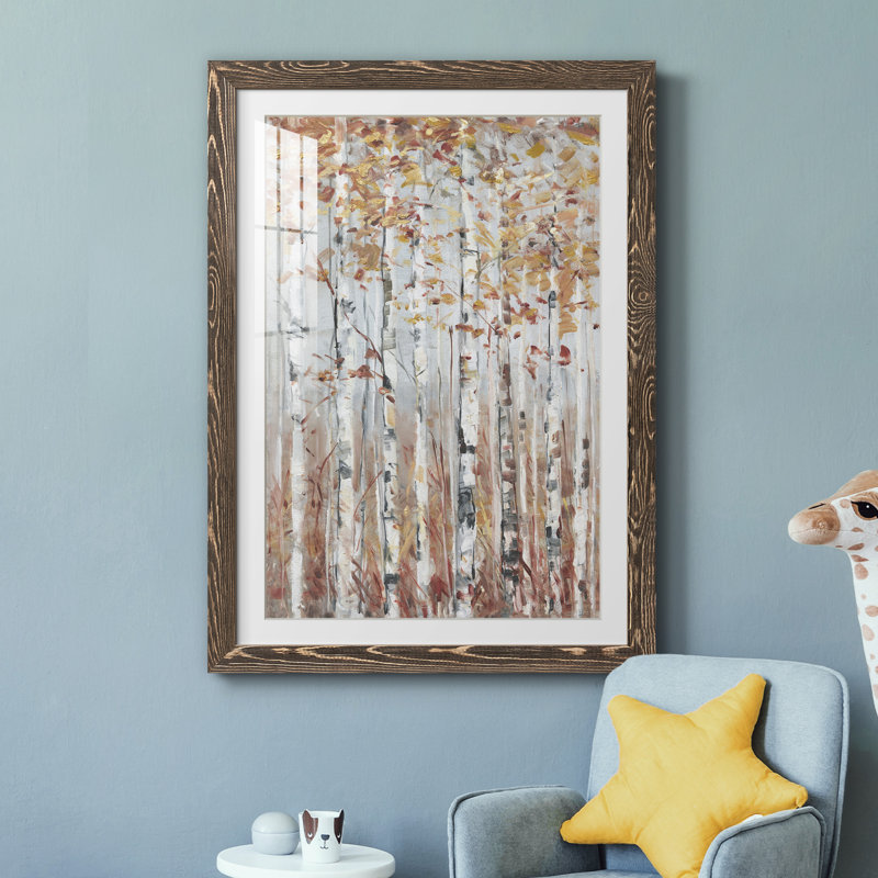 Forêt de cuivre - peinture encadrée, H 44 po x l 31 po x P 1 po, Noyers