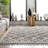 Rachelle Moroccan Tasseled Power Loom Performance Gray/White Rug-2031756135