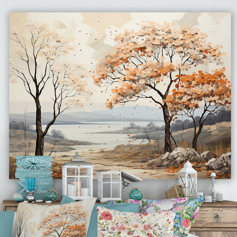 «Mute Tone Maple Trees Collage I», reproduction sur toile, Toile tendue, H 30 po x l 40 po x P 1,5 po