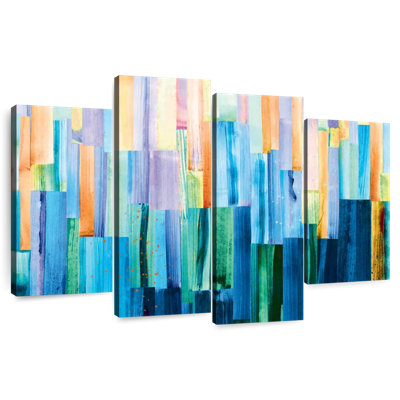 Avery Pastel And Blue Abstract Lines
