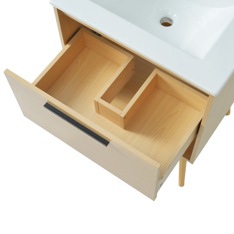 Meuble-lavabo simple 24 po avec comptoir en céramique 24 po