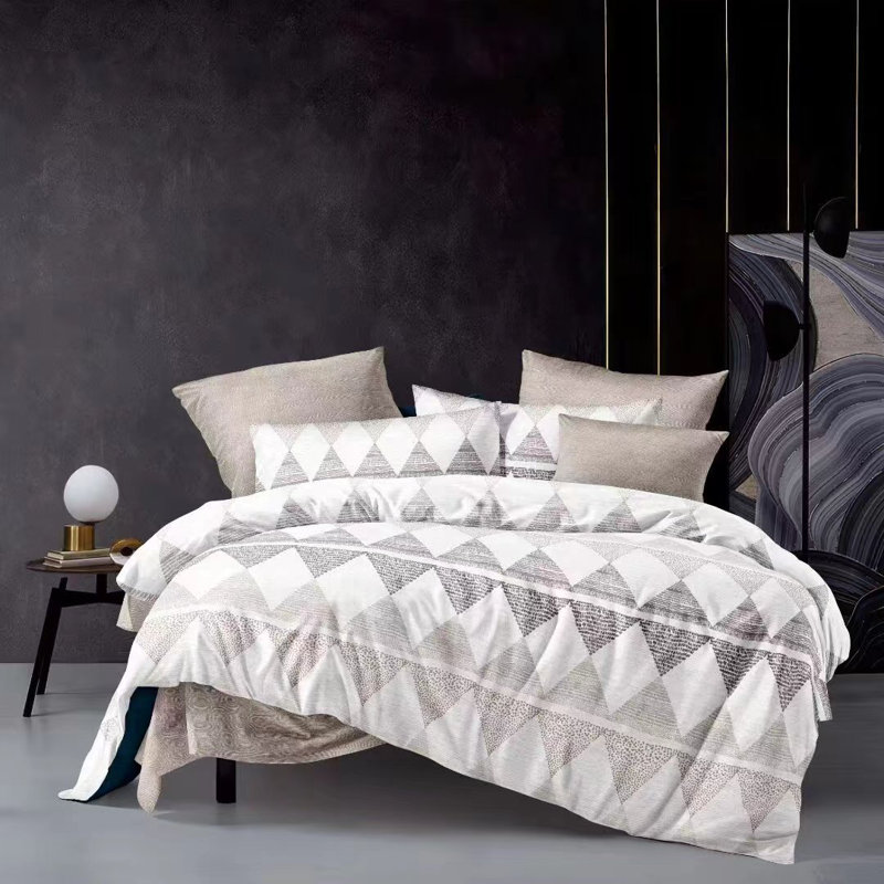 Ensemble de literie pour courtepointe 9 pièces grand lit à rayures grises pour chambre à coucher, édredon léger avec 2 taies décoratives, 6 rideaux assortis de 86 x 86 po
