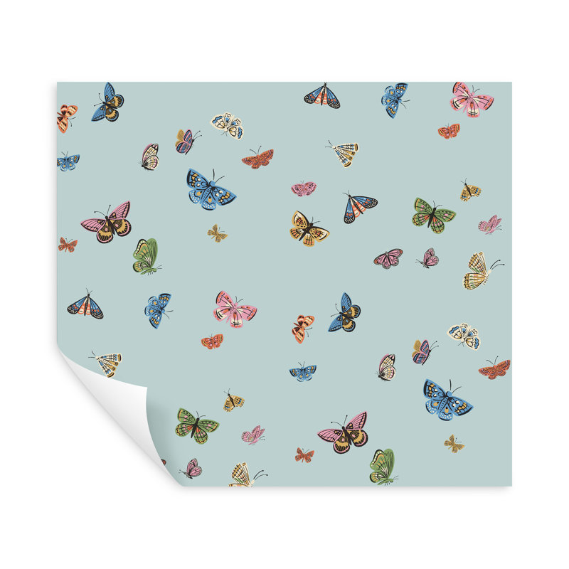 Papier peint adhésif Butterfly House, Bleu