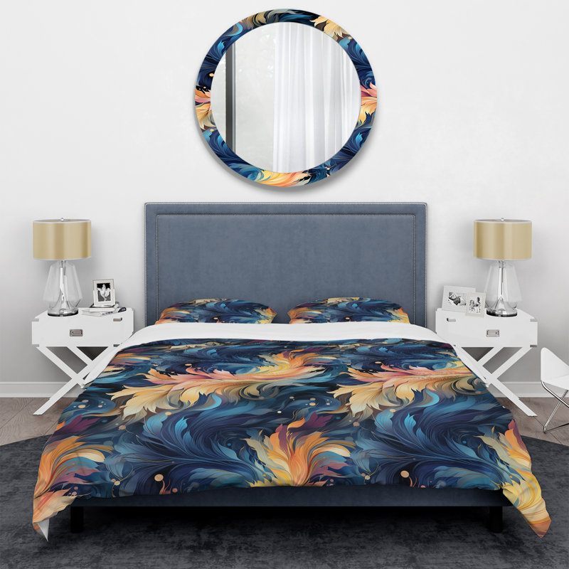 Celestial Aura Spirals III Abstract Duvet Cover, Twin Duvet Cover + 1 Standard Sham