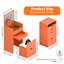 Coiffeuse 3 en 1 avec miroir rabattable et lumières, bureau de maquillage compact avec tabouret caché et tiroirs de rangement, orange-592028870