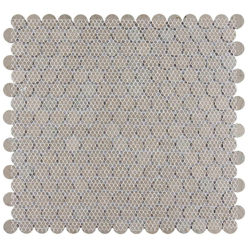 Hudson Penny Round .80" x .80" Porcelain Penny Round Mosaic Wall & Floor Tile, White