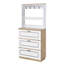 Porte-chaussures blanc avec 3 tiroirs rabattables et armoire de rangement en chêne durable
