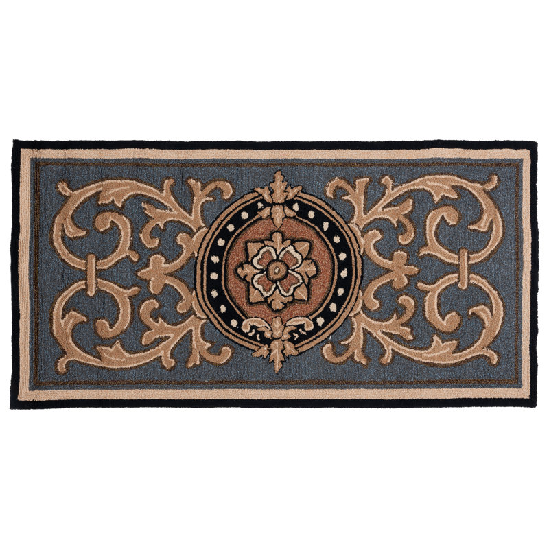 Amende Outdoor Doormat, 36" W x 72" L, Blue